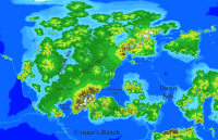 The continent of Sekhaa, with important features labeled The continent of Sekhaa, with important features labeled
